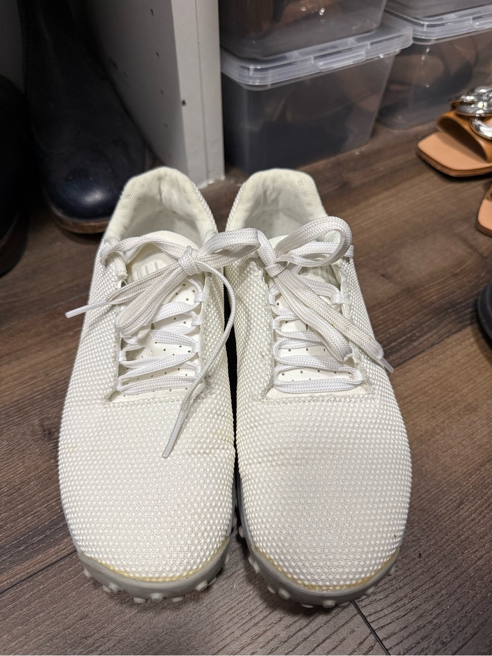 NOBULL Women’s Off-White Knit Lace-Up Sneakers